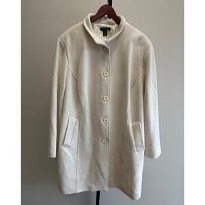 Style & Co Women's Cream Wool Blend Coat Size 24W #61068